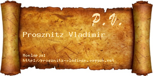 Prosznitz Vladimir névjegykártya
